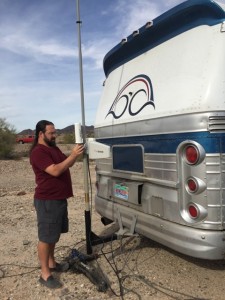 Extending pole mount for an RV hitch